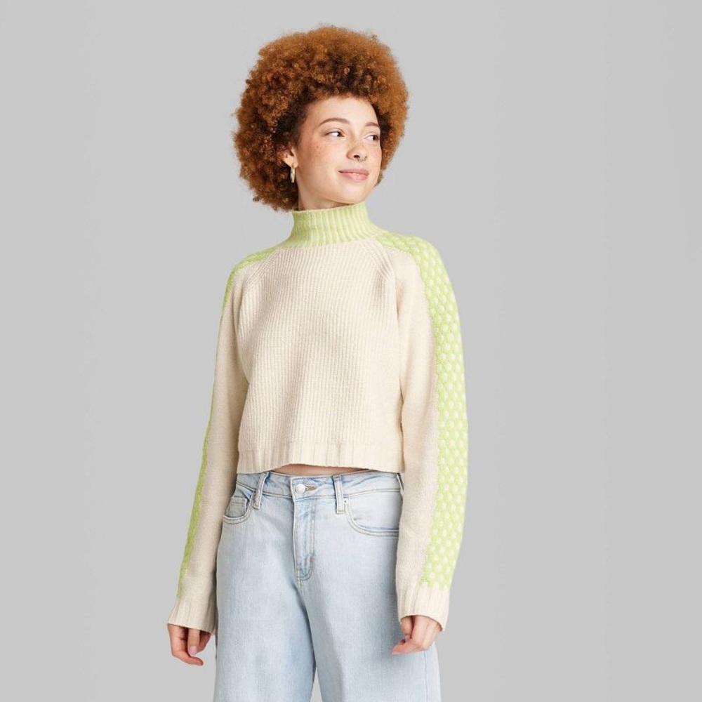 WILD FABLE Women's Mock Turtleneck Boxy Pullover Sweater XL